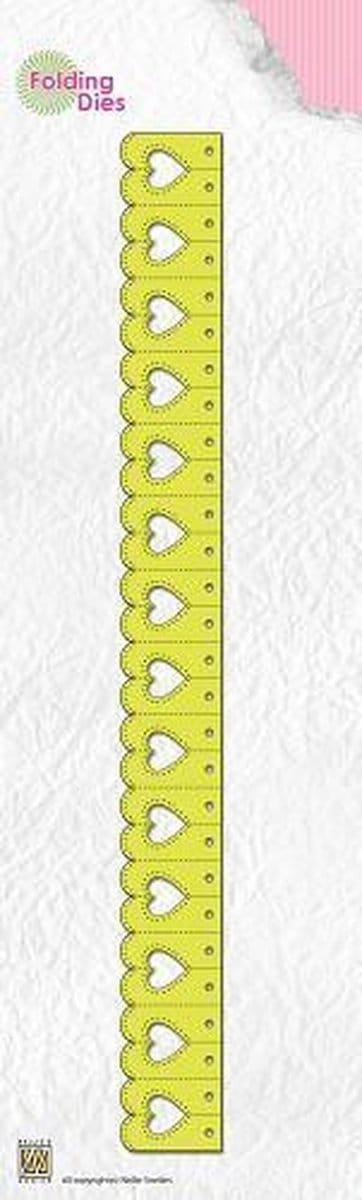 Nellies Choice Rosette Folding Mal - rond met hartjes NFD015