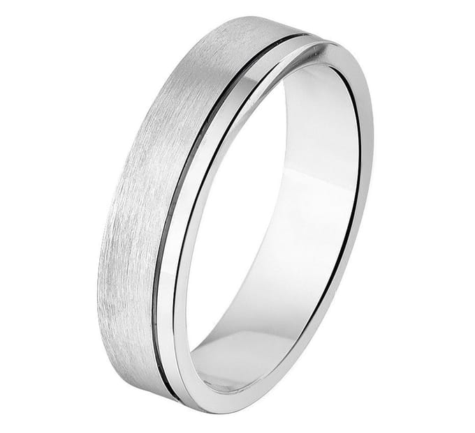Zilver Gerhodineerde Ring A202 - 5 mm - zonder cz 1315165 20.00 mm (63)
