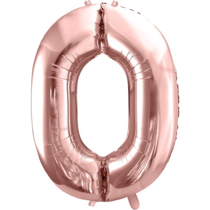 Folie ballon cijfer 0 roze 86 cm
