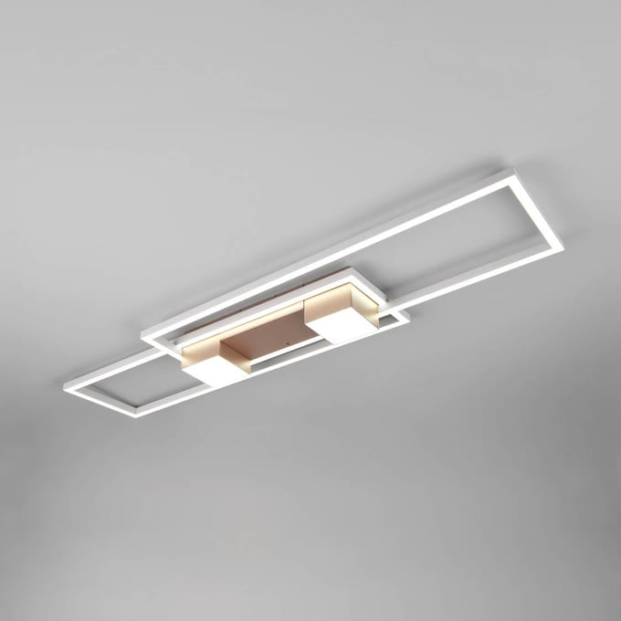 Trio Lighting Albany LED plafondlamp, bruin, 100 x 28 cm, aluminium, CCT dimbaar