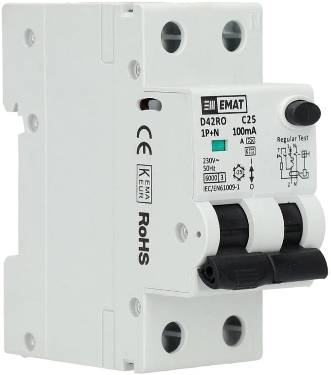 EMAT aardlekautomaat C25 1P+N 100mA Type A (85006419)
