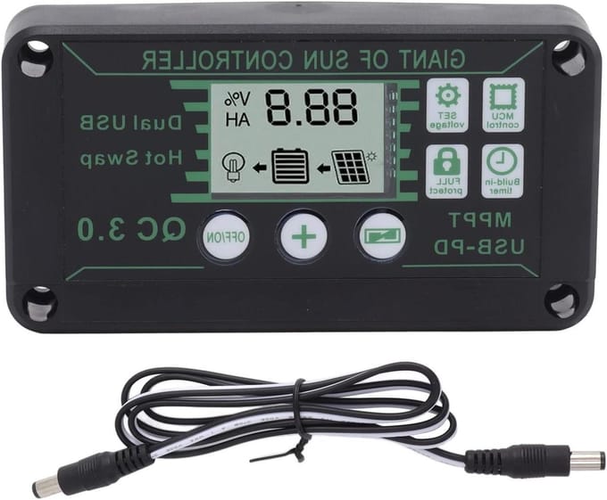 Solar Laadregelaar - MPPT Controller - Energie Beheer - Automatische Focus - 10A - Zwart