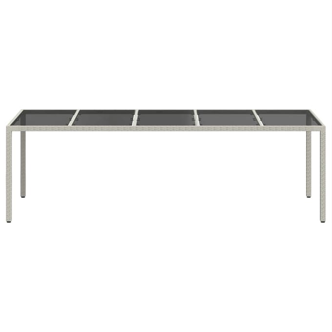 vidaXL - Tuintafel - 250x100x75 - cm - poly - rattan - en - gehard - glas - wit