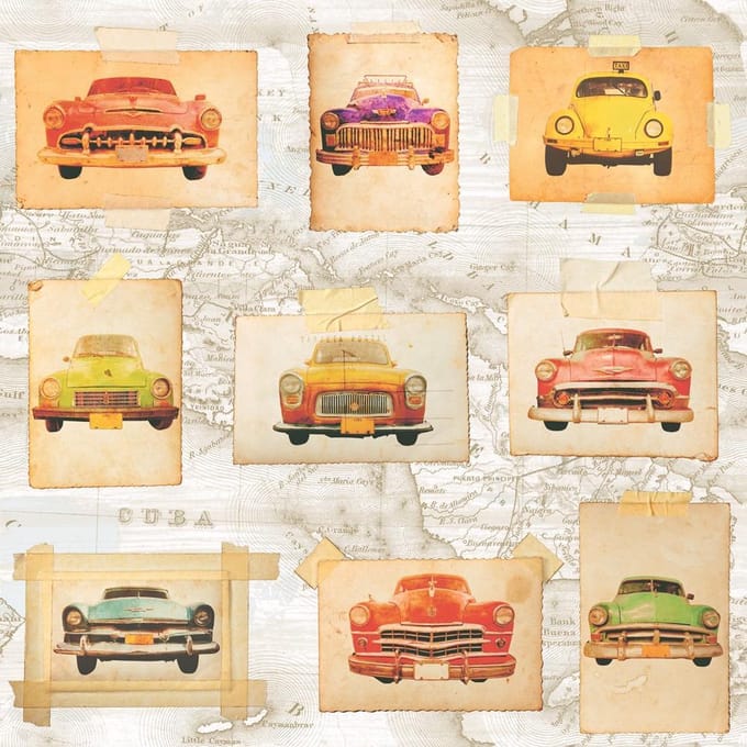 Dutch Wallcoverings Schuimvinyl Oldtimer - kleur