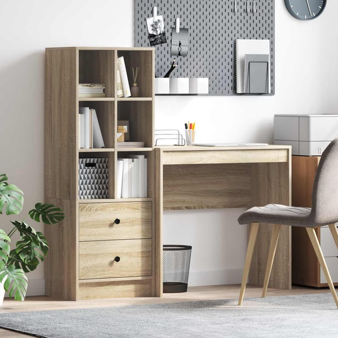 vidaXL - Bureau - Sonoma - Eik - 125,5 - x - 40 - x - 127 - cm - 2 - st