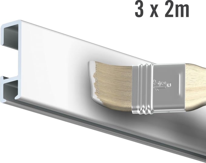 6 Meter all-in-One Click Rail / WIT PRIMER RAL 9016