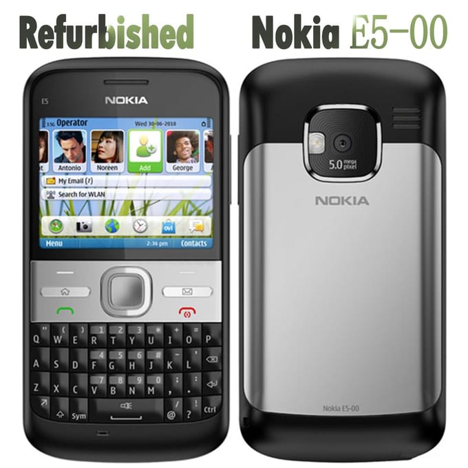 Téléphone Mobile Nokia Original Nokia E5-00 Reconditionné Avec 1 SIM No charger noir