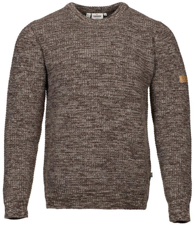 Ivanhoe trui NLS Petal Chocolat Mouline heren - 100% zuivere ongeverfde wol