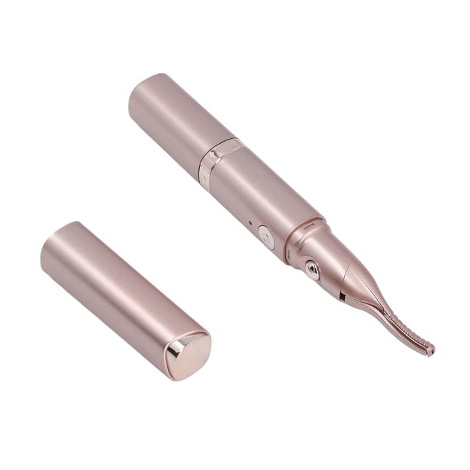 Recourbe-cils électrique chauffant portatif 2 en 1 pour coiffure longue durée, tondeuse à sourcils, maquillage des cils or