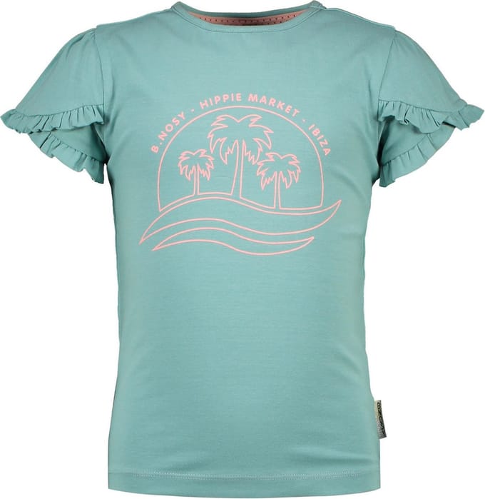 Meisjes t-shirt ruffel mouw - Canton groen