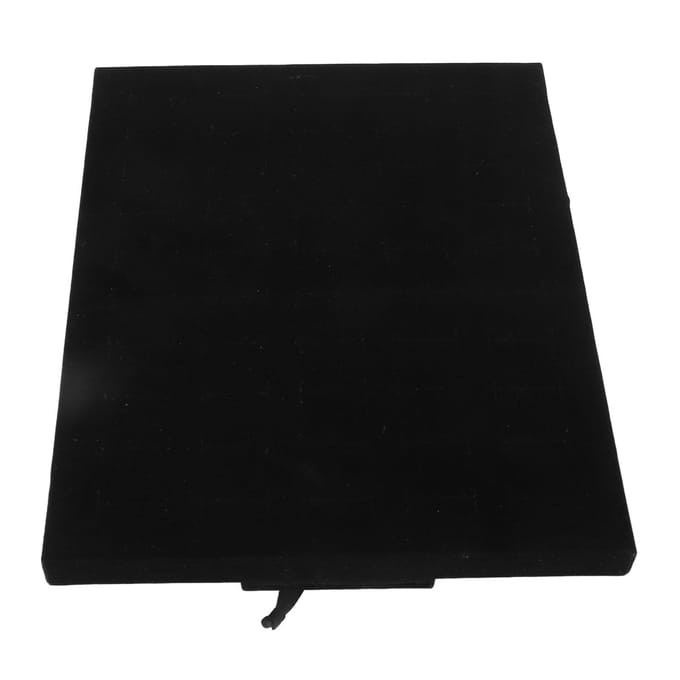 Ring Display Houder 50 Sleuven Zwart Fluweel Frameloos Sieraden Organizer Lade voor Oorbel black