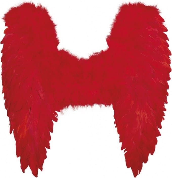 engelenvleugels gevouwen 50 x 50 cm dames rood