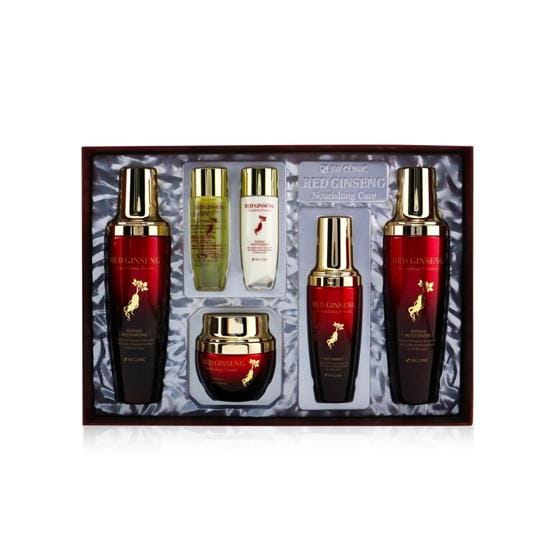 3W CLINIC Red Ginseng Voedende Huidverzorgingsset van 4 (Toner + Emulsie + Crème + Serum) #1SET gray