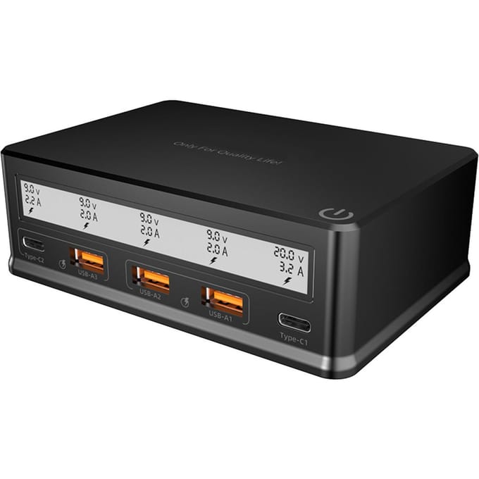 USB-wandlader 110W 5-poorts USB-laadstation Multi-poorts USB-hub-lader Compact formaat LCD US Plug