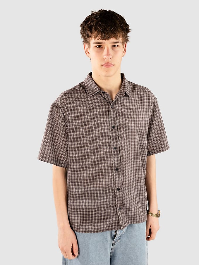 Blue Tomato Check Cotton Cropped Shirt