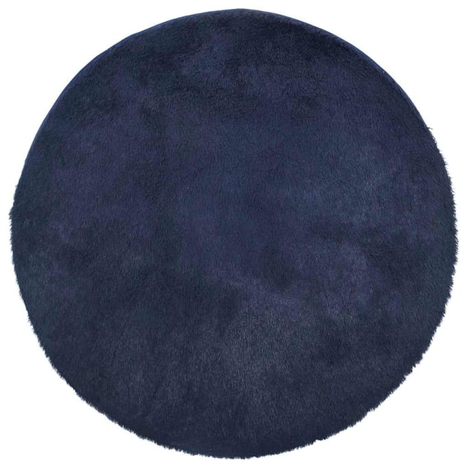 vidaXL - Hoogpolig - vloerkleed - NAVARRA - 100x100 - cm - polyester - marineblauw