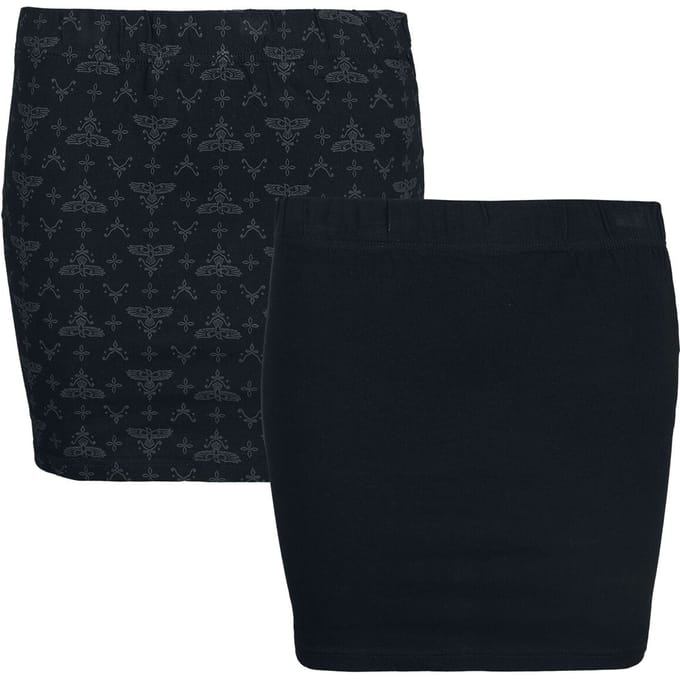 Black Premium by EMP zwarte minirok double-pack met elastische tailleband - Dames - XXL