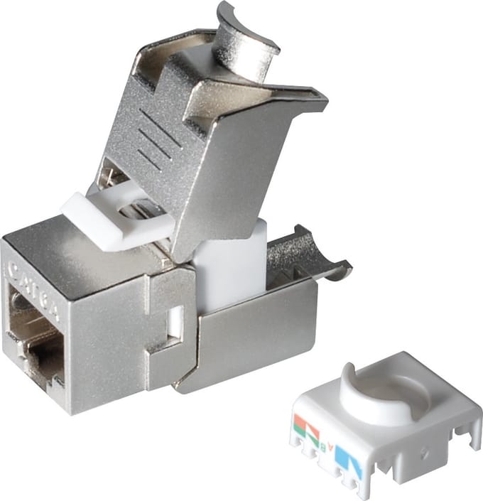 STP CAT6a 10 Gigabit Keystone module RJ45 - LSA (toolless) / metaal