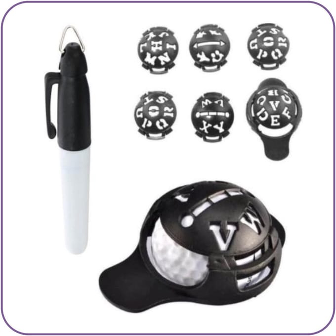 Jobber Sports Golfbal Marker Set - Sjabloon met Watervaste Stift