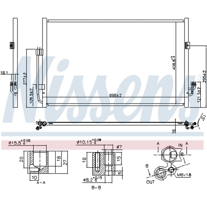 Condensator, airconditioning NISSENS 940556