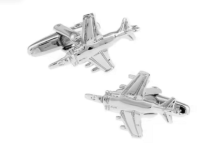 Montebello Manchetknopen Plane4 - 316L Staal - Vliegtuig - 20x22mm
