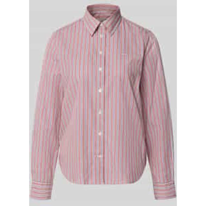 regular fit blouse met lange mouwen van puur katoen