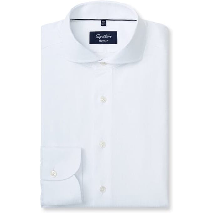OLYMP Signature Overhemd, Tailored Fit, Signature Cutaway, Wit