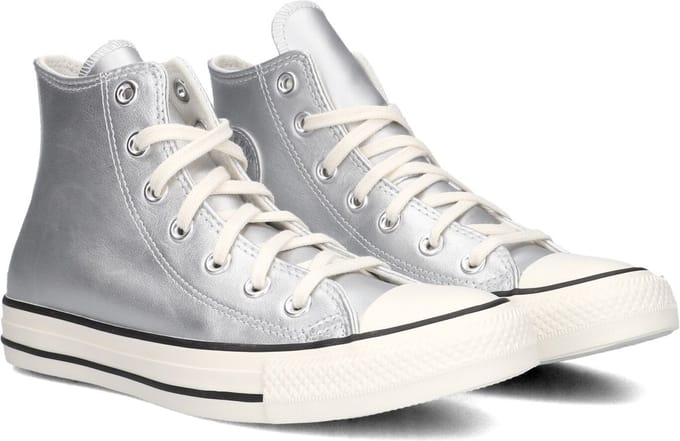 Converse Chuck Taylor All Star Hi Sneakers Dames - Leren Sneaker - Zilver
