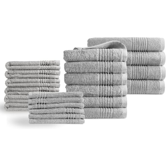 PHLOX Supreme Handdoeken 22 delig set - Zware kwaliteit 600 g/m2 - Lichtgrijs
