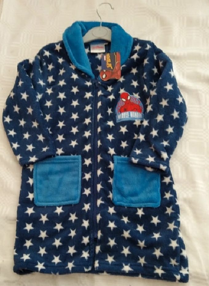 Spiderman badjas - fleece - kamerjas - ochtendjas - duster - 8 jaar - maat 128