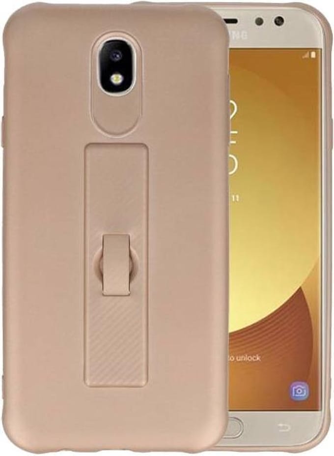 Carbon series hoesje - Backcover Geschikt voor Galaxy J7 2017 Goud