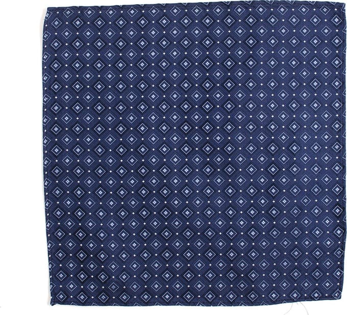 TRESANTI | BOBO | Zijden pochet geruit | Navy