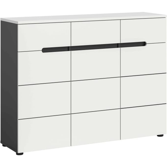 Canu schoenenkast wit NB basaltgrijs NB - 37x120x94cm