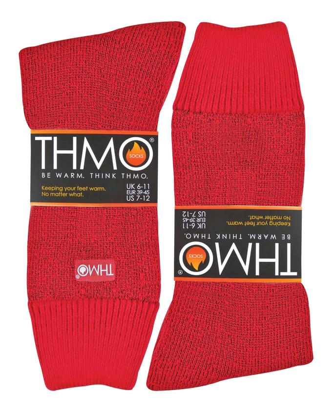 THMO - Fleece gevoerde thermo wintersokken voor heren - Rood