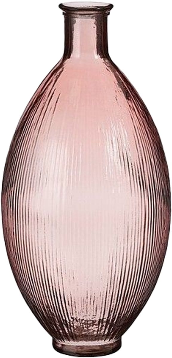 Mica Decorations Firenza Fles Vaas - H59 x Ø29 cm - Gerecycled Glas - Lichtroze