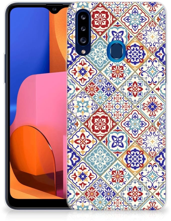 Samsung Galaxy A20s TPU Siliconen Hoesje Tiles Color