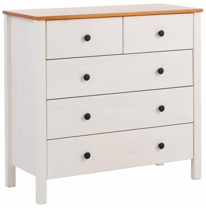 Paula-Kist - 5-laden - Wit Grenen
