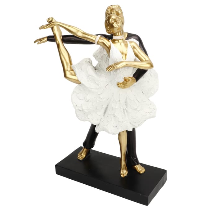 Romantisch paar dansend sculptuur decoratie hars elegant paar balletdanser beeldje white