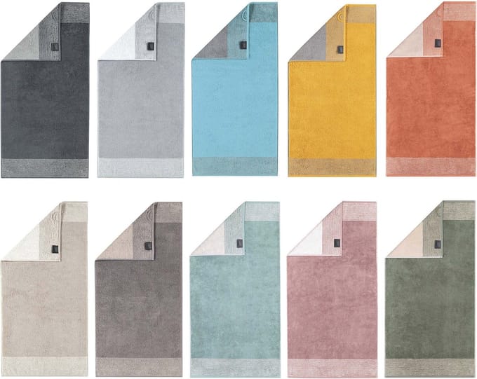 Cawö Two-Tone Handdoek - Platina 50x100