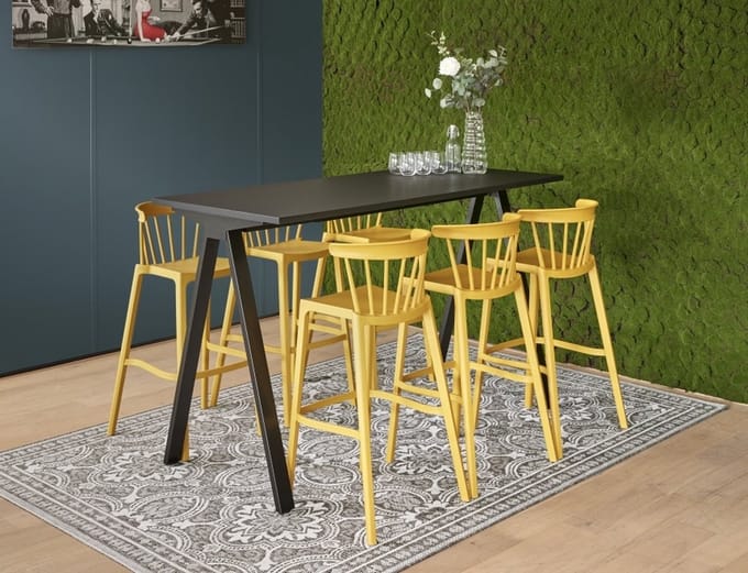 Bartafel Victory breed 120CM kleur frame Aluminium (RAL9006) kleur blad Licht Eiken