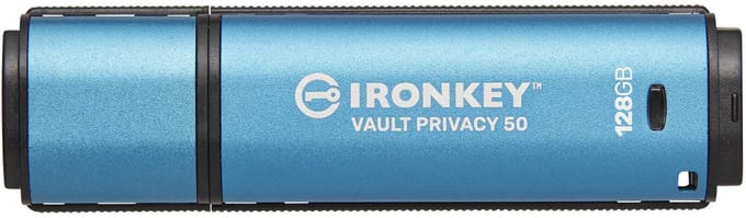 Kingston Technology IronKey 128 GB Vault Privacy 50 AES-256 versleuteling, FIPS 197