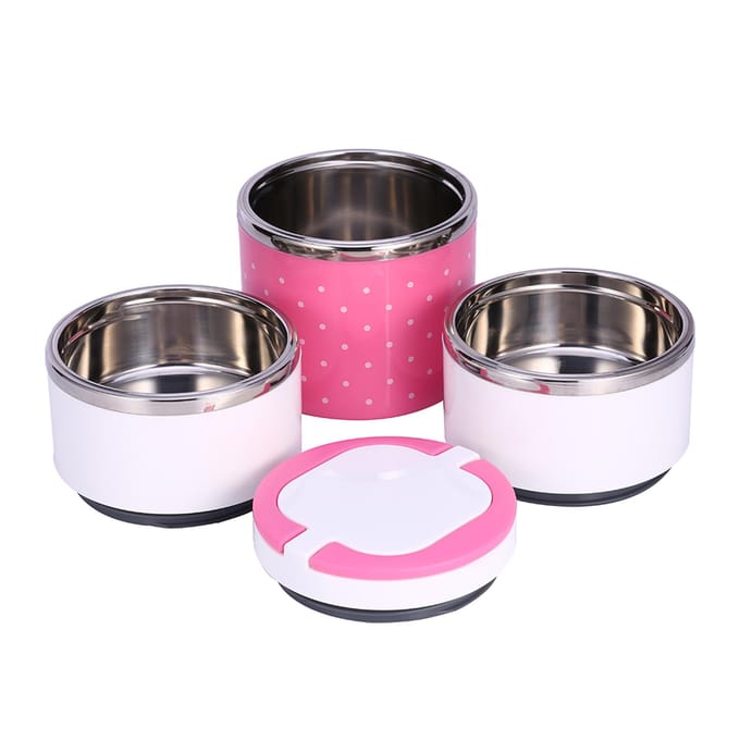 3 Laags Roestvrij Staal Isolatie Thermo Thermische Lunchbox Voedselcontainer Warm white