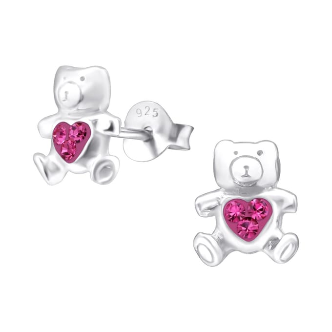Amanto Kids Oorbellen Gabi Pink - 925 Zilver E-Coating - Beertje - 8x9mm