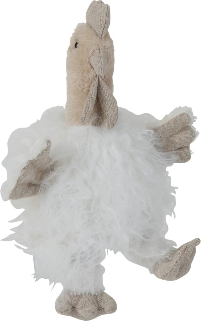J-Line deurstop Kip - textiel - wit - small