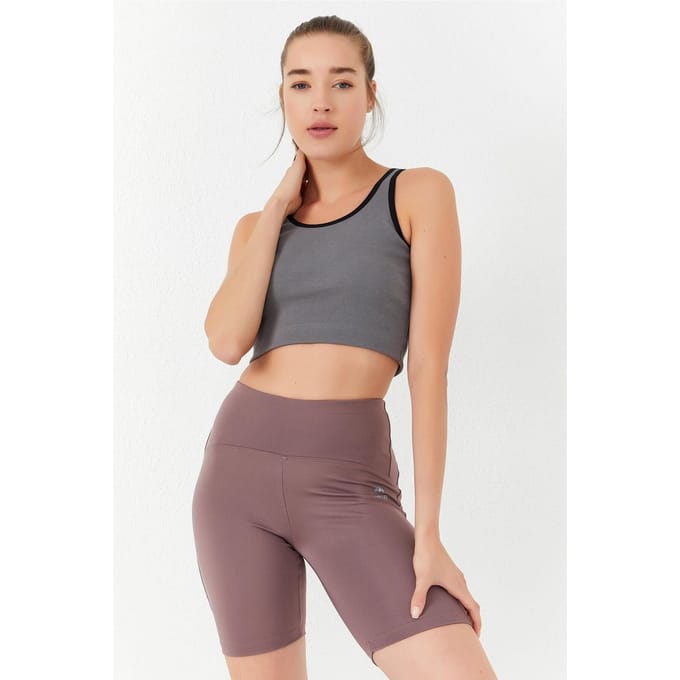 Geribbelde Mouwloze Crop Top