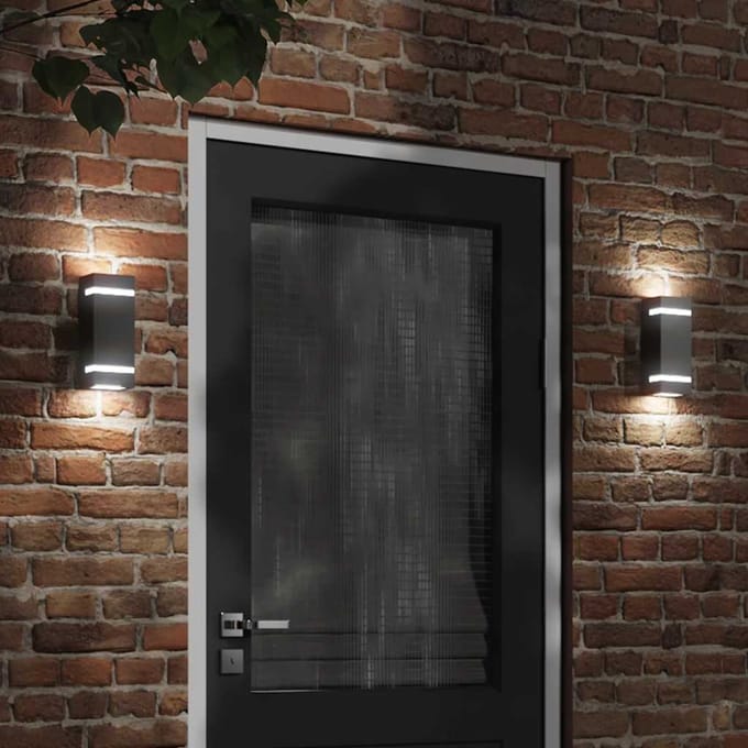 vidaXL Buitenwandlamp roestvrij staal zwart