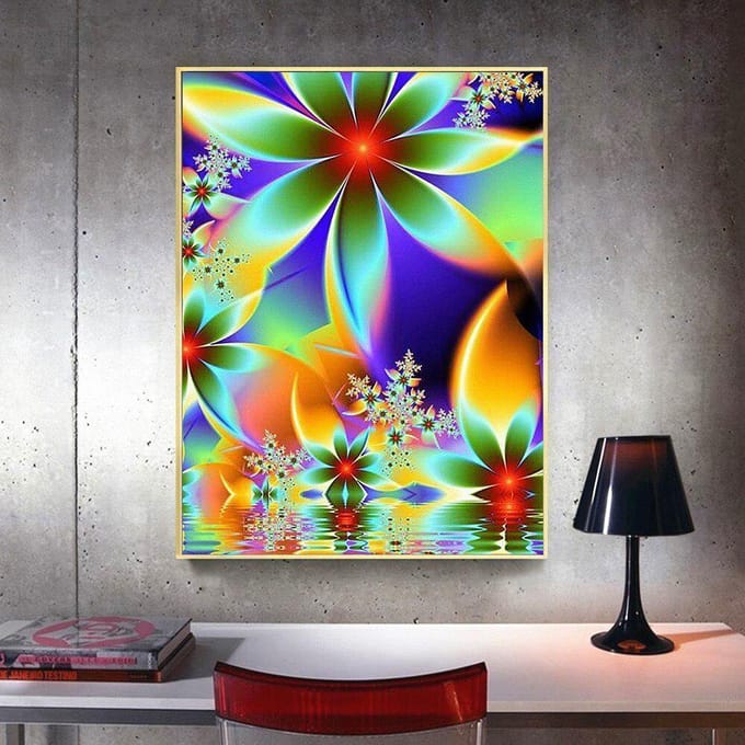 Peinture diamant 5d, perceuse complète, Mandala rond, broderie de fleurs naturelles, strass, images 20X30 blue