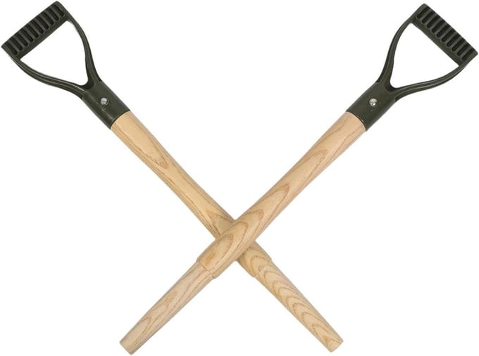 Vervangende handvatten - Schepsteel D-vorm - Tuinonderhoud - Ergonomisch ontwerp - 58 cm - Olijfgroen