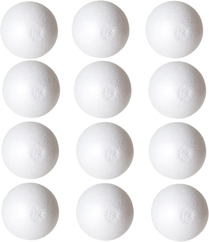 Gerimport Piepschuim bal/bol - 12x - D10 cm - wit - DIY hobby/decoratie bal