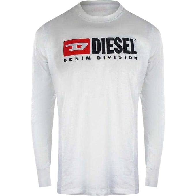 Diesel Heren Divisie Katoen T-Shirt (Wit)